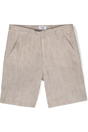 Il gufo Short en lin à coupe droite