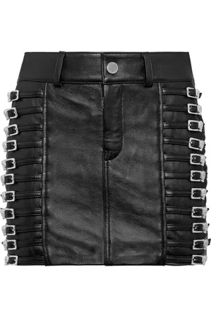 Philipp Plein Minijupe en cuir à ornements en cristal