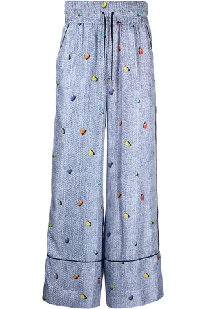 ROMEO HUNTE Pantalon en satin à rayures
