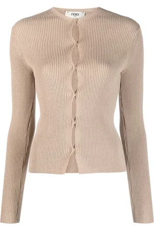 Fendi Cardigan en maille à design nervuré