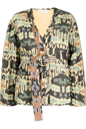 ULLA JOHNSON Veste ceinturée Lakshmi à imprimé graphique