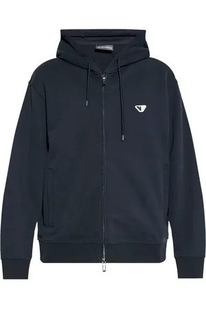 Emporio Armani Hoodie zippé à logo brodé