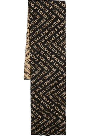 VERSACE écharpe en maille à logo intarsia