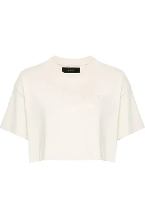AMIRI T-shirt crop à logo brodé