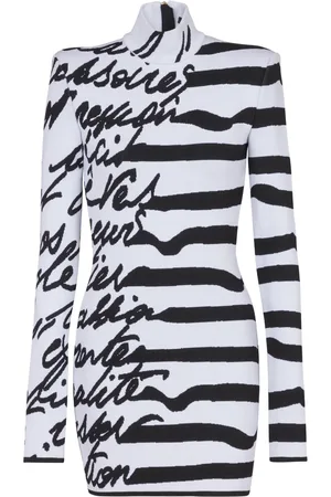 Balmain Robe courte en maille intarsia