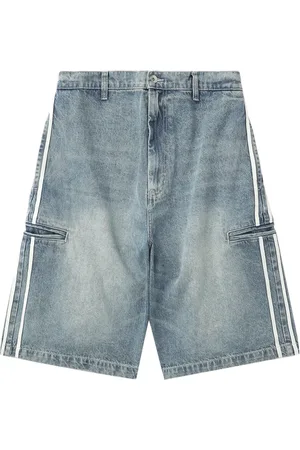 FIVE CM Short en jean à détails rayés