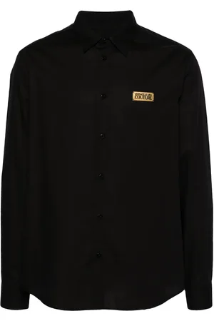 VERSACE Chemise en coton à plaque logo