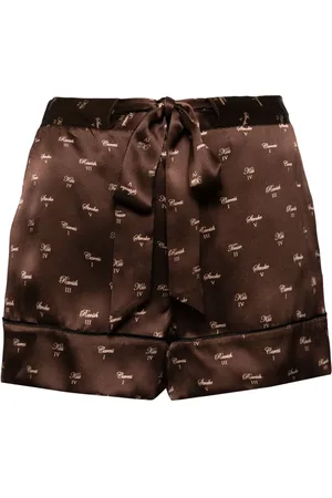 Kiki de Montparnasse Short de pyjama en soie à détail noué
