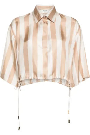 Fendi Chemise crop Pequin à rayures