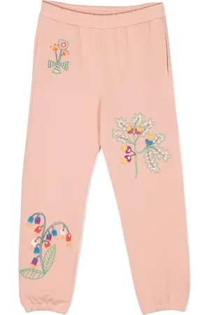 Stella McCartney Pantalon de jogging en coton à fleurs brodées