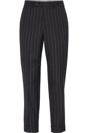 Brunello Cucinelli Pantalon de costume à fines rayures