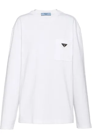 Prada T-shirt en jersey à plaque logo