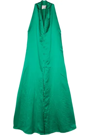 FORTE FORTE Robe longue en satin à col v