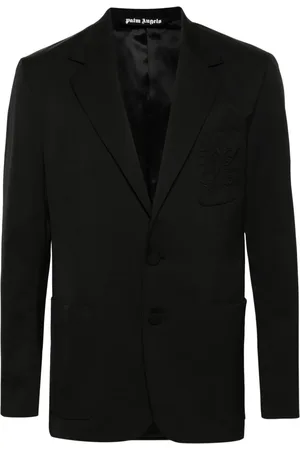 Palm Angels Blazer en serge à simple boutonnage