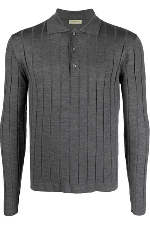 corneliani Polo en laine vierge à design nervuré