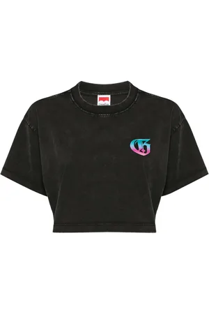 Ground Zero T-shirt crop à logo imprimé