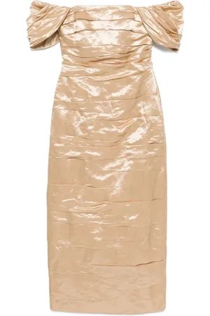 AJE Robe mi-longue à fronces
