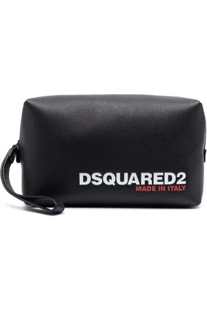 Dsquared2 Tousse de toilette en cuir à logo imprimé