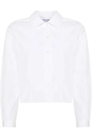 Thom Browne Chemise en coton à coupe crop