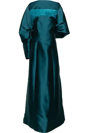 Alberta Ferretti Robe longue en satin à design asymétrique