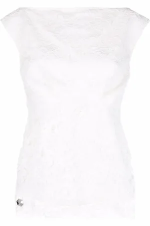 Philipp Plein Blouse en dentelle à bord festonné