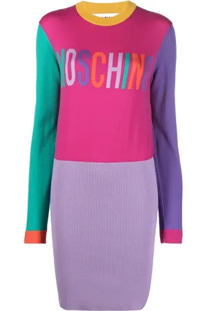 Moschino Robe-pull à logo en intarsia