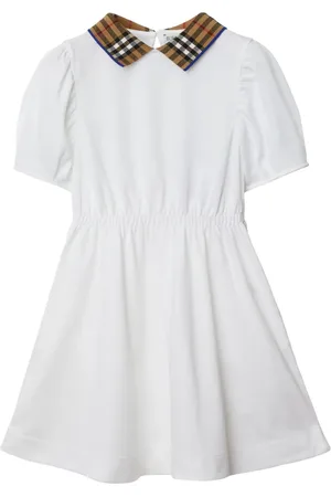Burberry Robe-polo en coton à col à carreaux