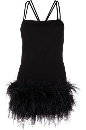 The Attico Robe courte à détails de plumes