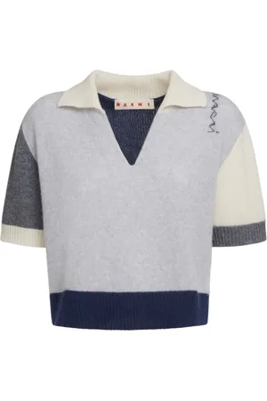 Marni T-shirt nervuré à col v