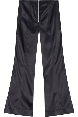 Ganni Pantalon évasé à effet satiné