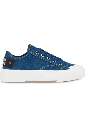 Moschino Baskets en jean à patch logo