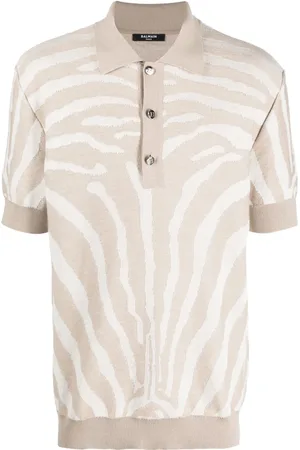 Balmain Polo à motif zébré en jacquard