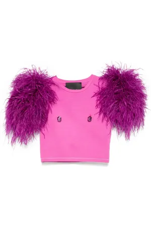 LOULOU T-shirt à détails de plumes
