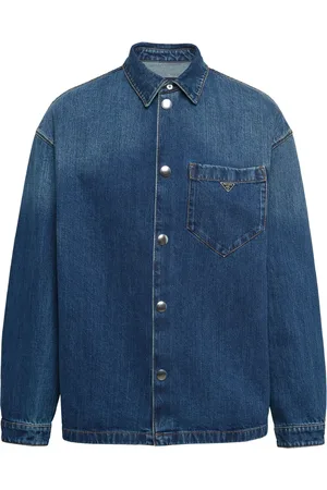 Prada Chemise en jean à plaque logo