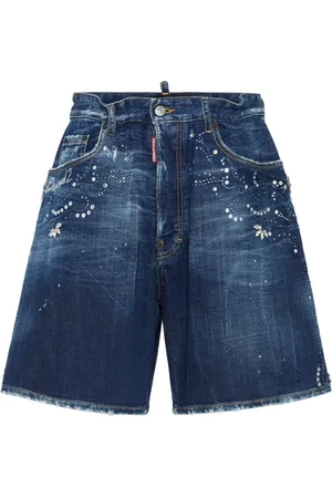 Dsquared2 Short en jean à ornements strassés