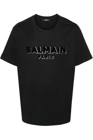 Balmain T-shirt en coton à logo floqué