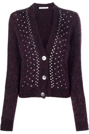 Alessandra Rich Cardigan à ornements en cristal