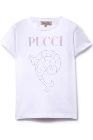 PUCCI Junior T-shirt en coton à logo imprimé