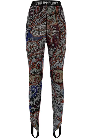 Philipp Plein Legging strassé à motif cachemire