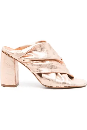 FORTE FORTE Mules en cuir à fini métallisé 90 mm