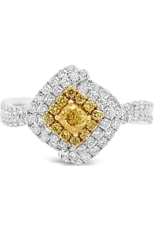 HYT Jewelry Bague Fancy Intense en or 18ct et platine ornée de diamants