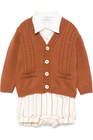 COLORICHIARI Ensemble chemise-short-cardigan à rayures