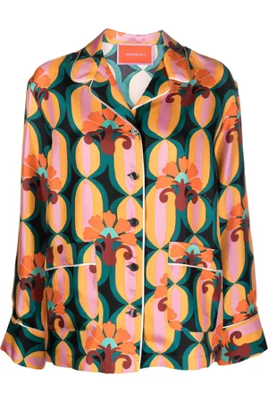La DoubleJ Chemise en soie à imprimé géométrique
