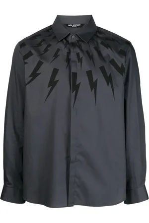 Neil Barrett Chemise en coton à imprimé Thunderbolt