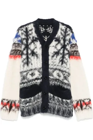 SACAI Cardigan en maille intarsia