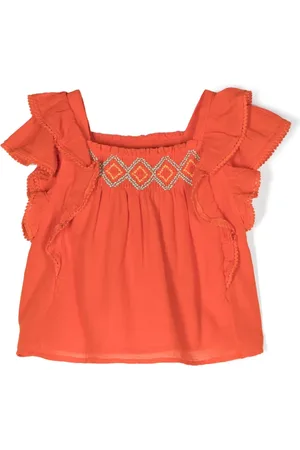 Ralph Lauren Blouse volantée à broderies