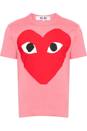 Comme des Garçons T-shirt en coton à imprimé coeur