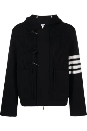 Thom Browne Veste en laine vierge à capuche