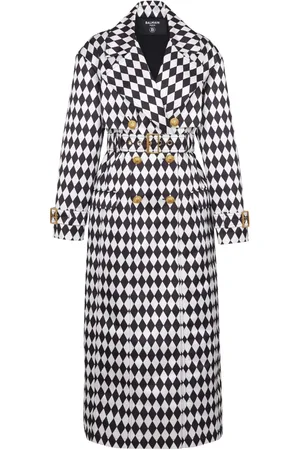 Balmain Trench ceinturé à losanges