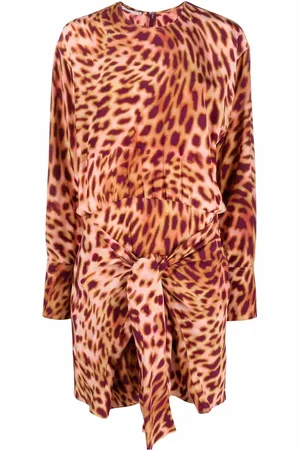 Stella McCartney Robe courte nouée à motif animalier